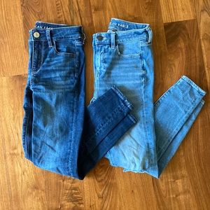 BUNDLE American Eagle Skinny Jeans size 0 SHORT